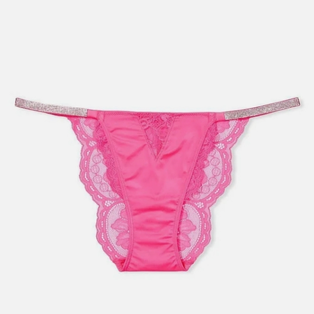 New Victoria's secret very sexy shine strap lace cheeky panty XL